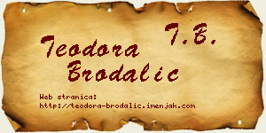 Teodora Brodalić vizit kartica